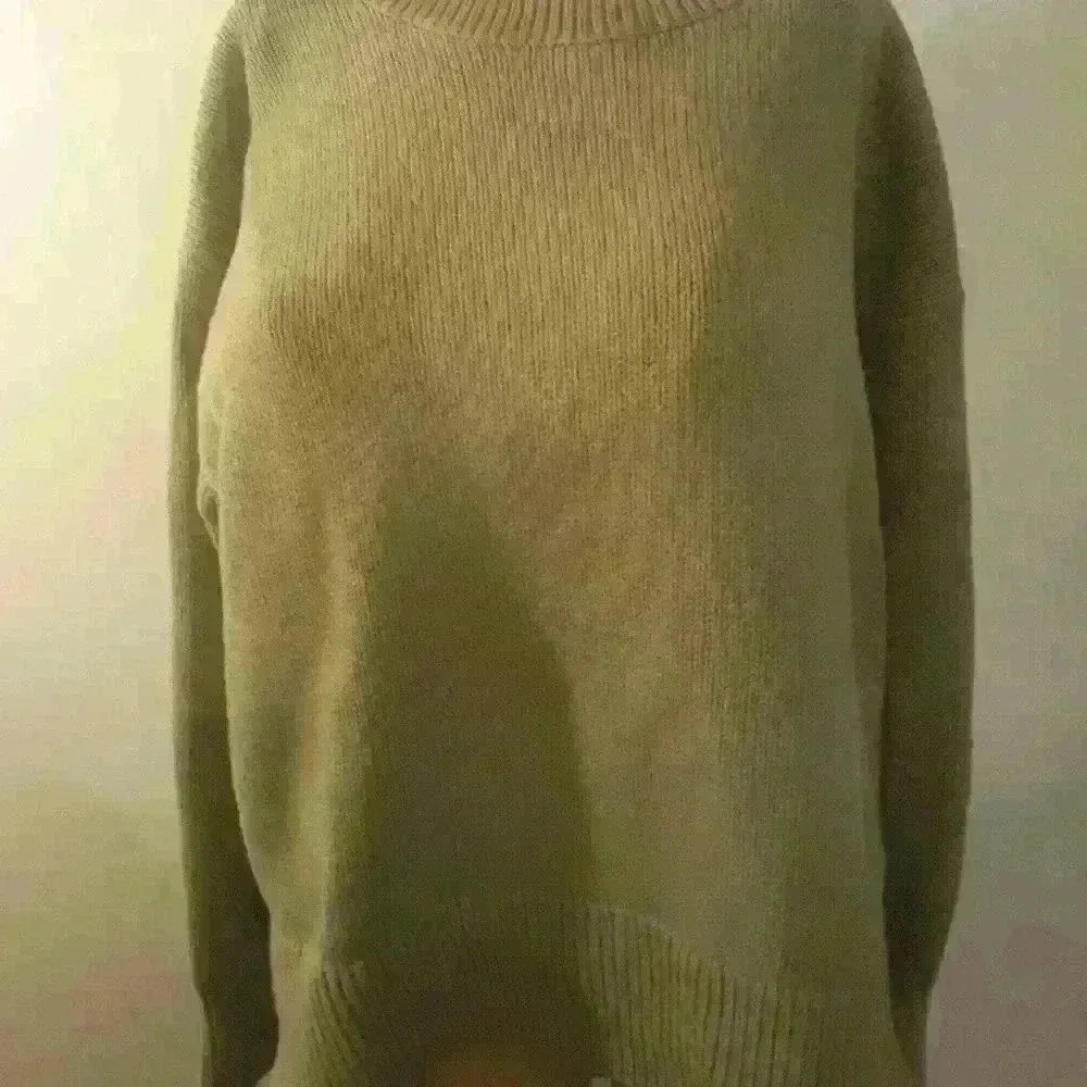 Philosophy Khaki knit scoop standard fit neck cotton long sleeve sweater XL